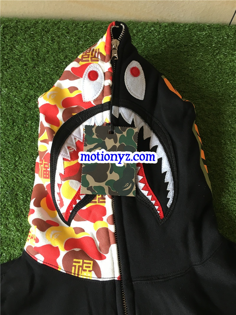 A Bathing Ape Bape Shark Hoodies Black Camo